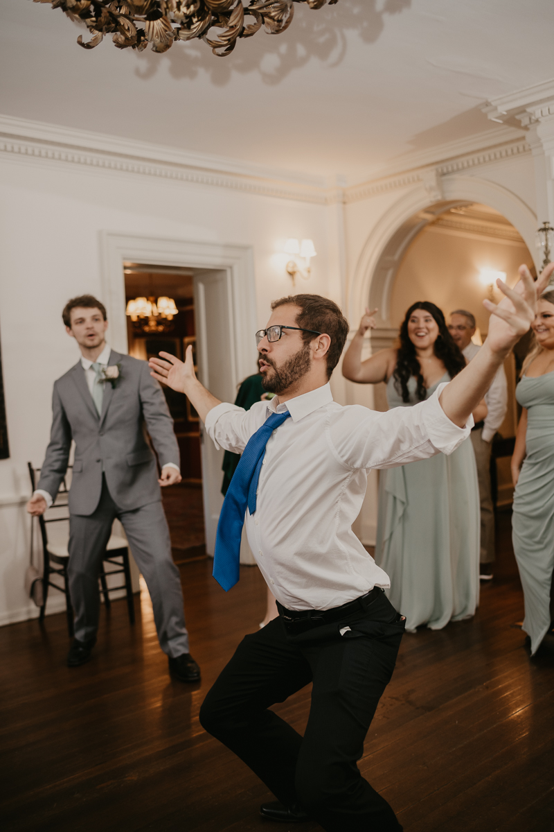 An exciting evening wedding reception by DJ Jason Burns at the Liriodendron Mansion in Bel Air, Maryland by Britney Clause Photography