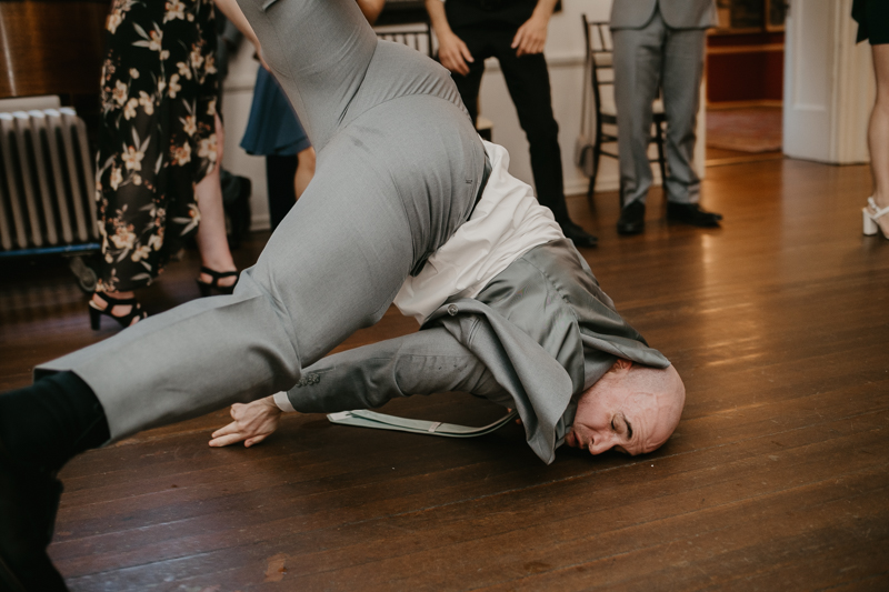 An exciting evening wedding reception by DJ Jason Burns at the Liriodendron Mansion in Bel Air, Maryland by Britney Clause Photography