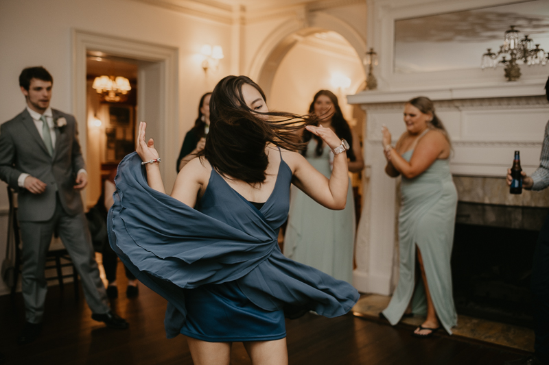 An exciting evening wedding reception by DJ Jason Burns at the Liriodendron Mansion in Bel Air, Maryland by Britney Clause Photography