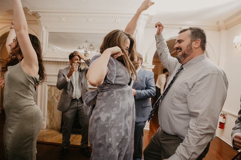 An exciting evening wedding reception by DJ Jason Burns at the Liriodendron Mansion in Bel Air, Maryland by Britney Clause Photography