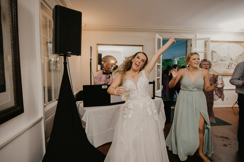 An exciting evening wedding reception by DJ Jason Burns at the Liriodendron Mansion in Bel Air, Maryland by Britney Clause Photography