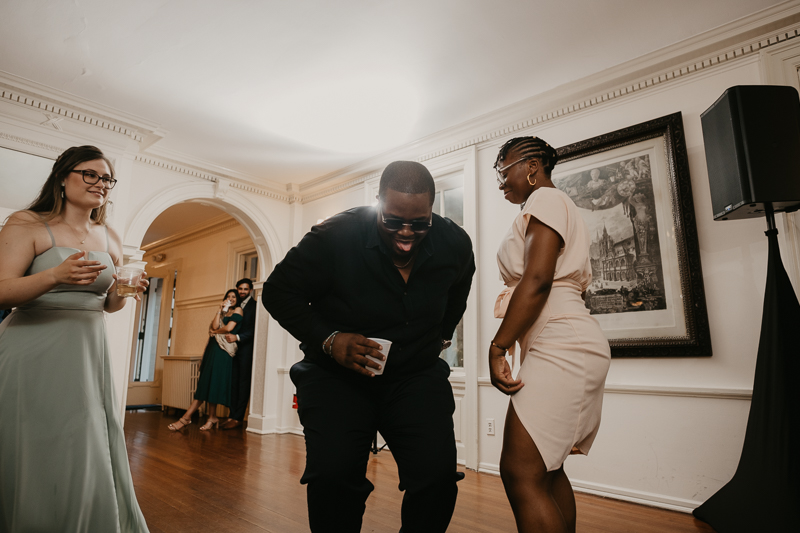 An exciting evening wedding reception by DJ Jason Burns at the Liriodendron Mansion in Bel Air, Maryland by Britney Clause Photography