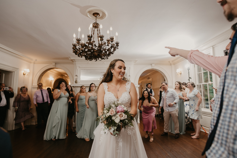 An exciting evening wedding reception by DJ Jason Burns at the Liriodendron Mansion in Bel Air, Maryland by Britney Clause Photography