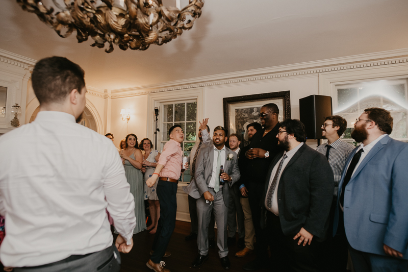 An exciting evening wedding reception by DJ Jason Burns at the Liriodendron Mansion in Bel Air, Maryland by Britney Clause Photography