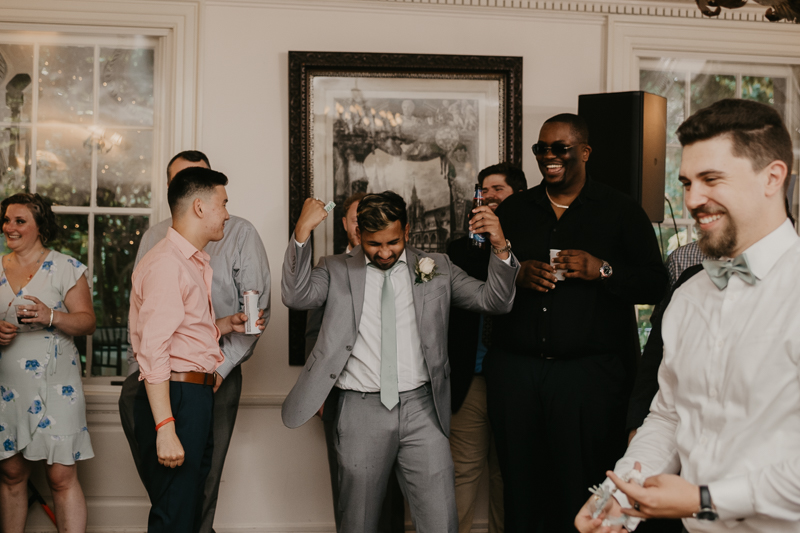 An exciting evening wedding reception by DJ Jason Burns at the Liriodendron Mansion in Bel Air, Maryland by Britney Clause Photography