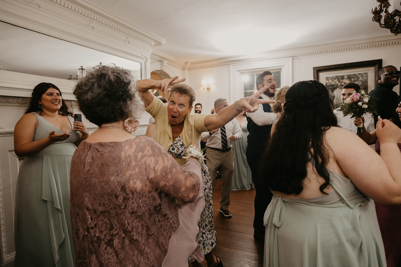 An exciting evening wedding reception by DJ Jason Burns at the Liriodendron Mansion in Bel Air, Maryland by Britney Clause Photography