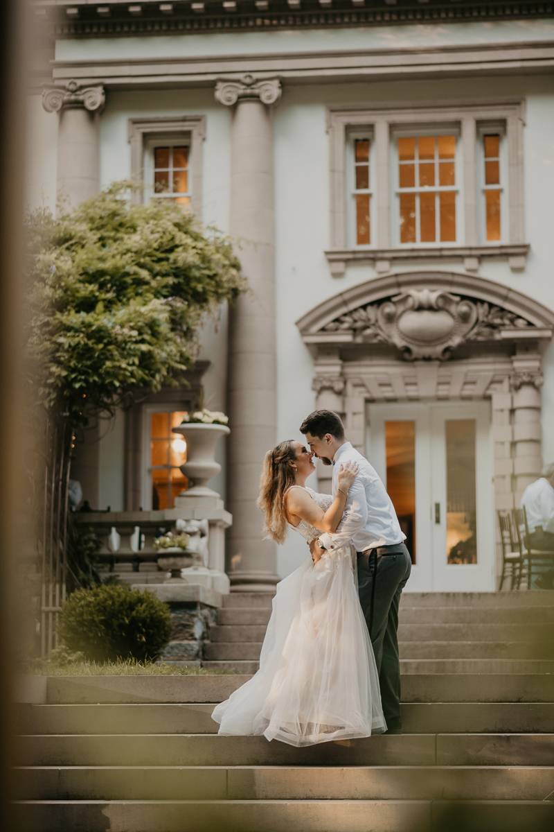 Stunning bride and groom wedding portraits at the Liriodendron Mansion in Bel Air, Maryland by Britney Clause Photography