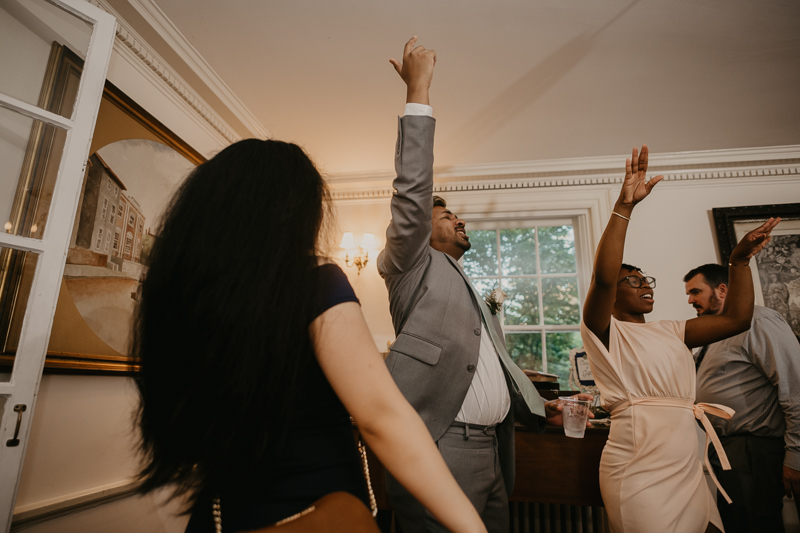 An exciting evening wedding reception by DJ Jason Burns at the Liriodendron Mansion in Bel Air, Maryland by Britney Clause Photography