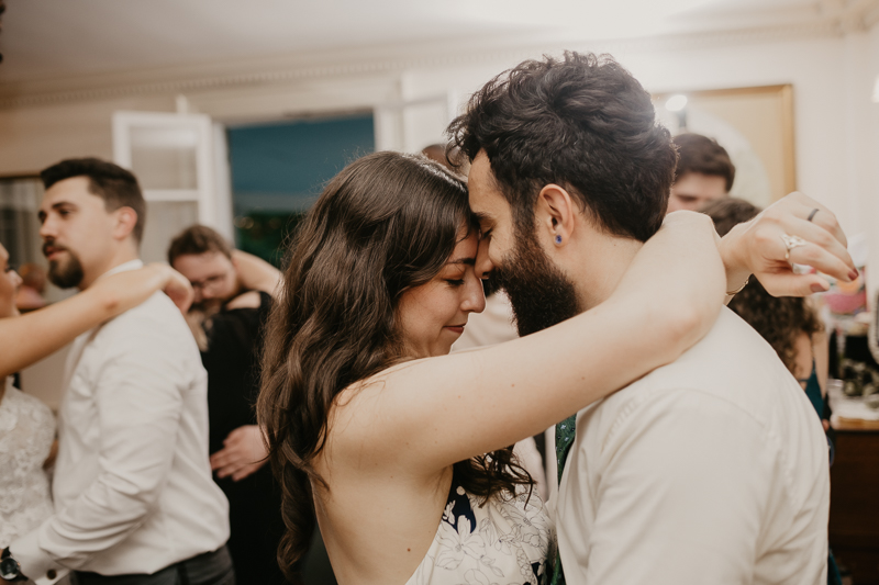 An exciting evening wedding reception by DJ Jason Burns at the Liriodendron Mansion in Bel Air, Maryland by Britney Clause Photography