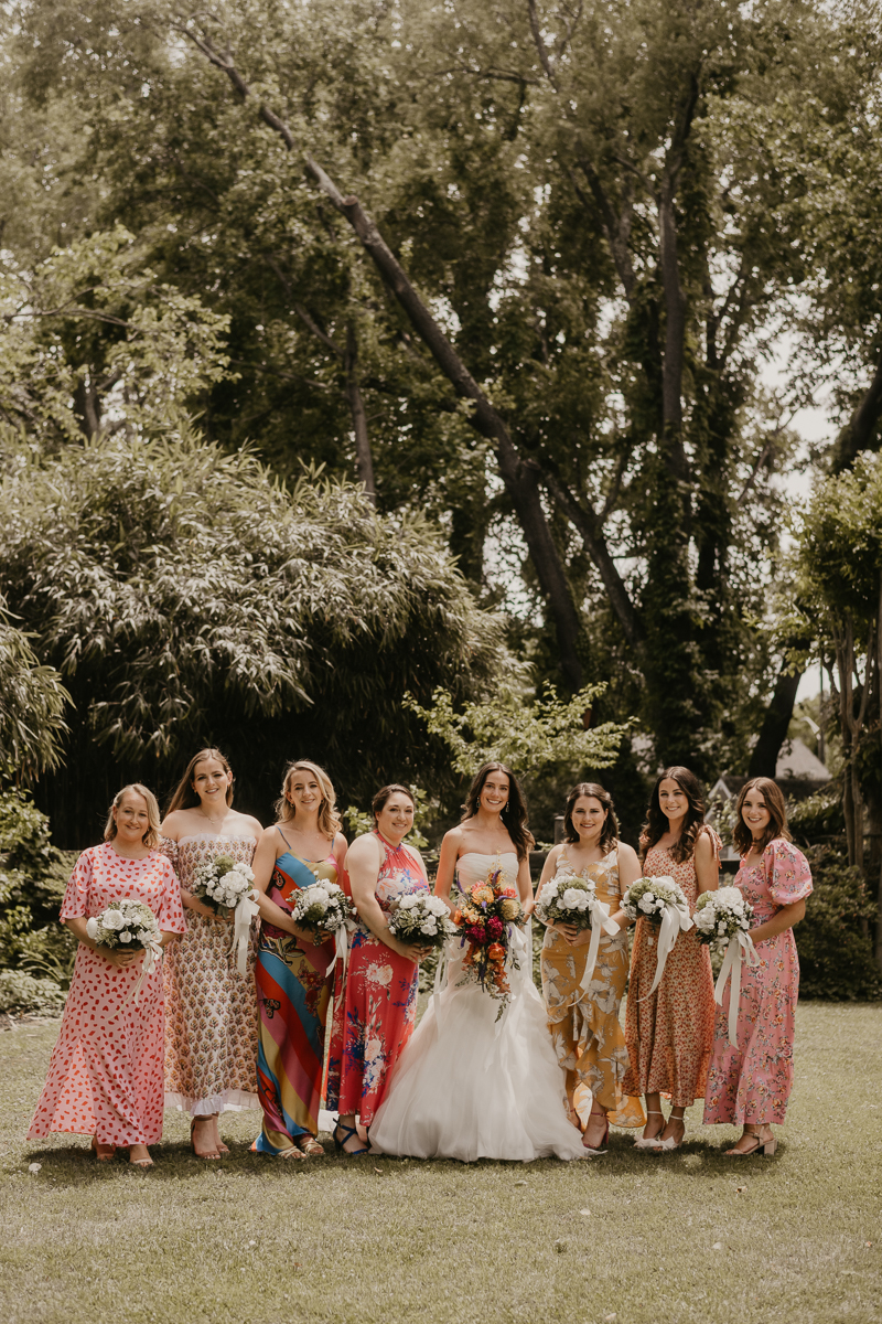 Beautiful bridal party portraits at the William Paca House Wedding in Annapolis, Maryland by Britney Clause Photography