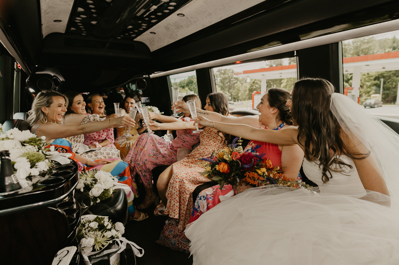 A bride getting ready at a private residence for a William Paca House Wedding in Annapolis, Maryland by Britney Clause Photography