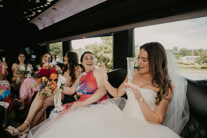 A bride getting ready at a private residence for a William Paca House Wedding in Annapolis, Maryland by Britney Clause Photography