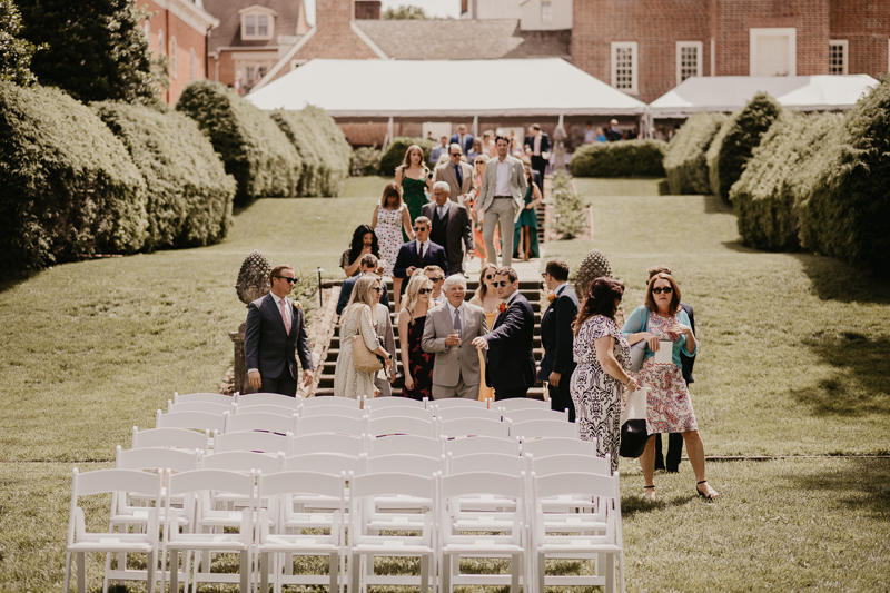 Amazing garden wedding ceremony at the William Paca House Wedding in Annapolis, Maryland by Britney Clause Photography