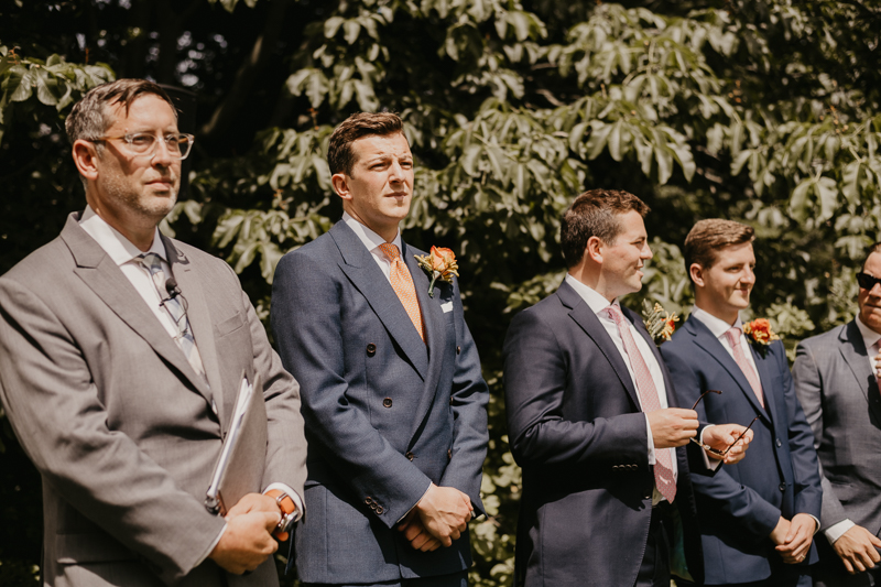 Amazing garden wedding ceremony at the William Paca House Wedding in Annapolis, Maryland by Britney Clause Photography