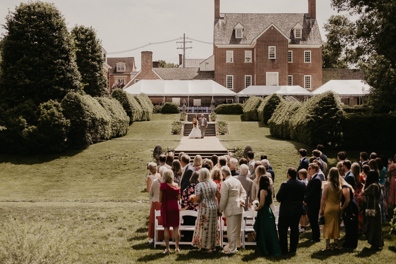 Amazing garden wedding ceremony at the William Paca House Wedding in Annapolis, Maryland by Britney Clause Photography