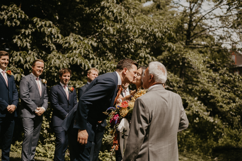 Amazing garden wedding ceremony at the William Paca House Wedding in Annapolis, Maryland by Britney Clause Photography