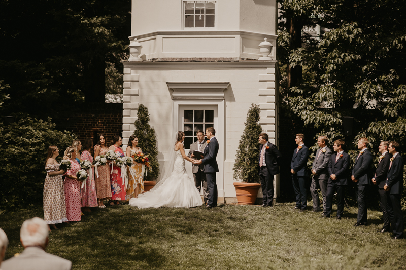 Amazing garden wedding ceremony at the William Paca House Wedding in Annapolis, Maryland by Britney Clause Photography