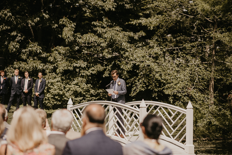Amazing garden wedding ceremony at the William Paca House Wedding in Annapolis, Maryland by Britney Clause Photography