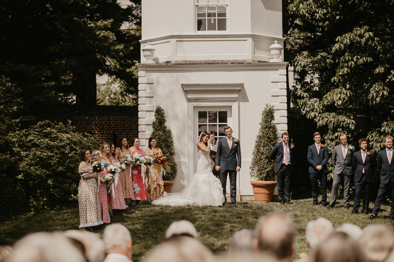 Amazing garden wedding ceremony at the William Paca House Wedding in Annapolis, Maryland by Britney Clause Photography