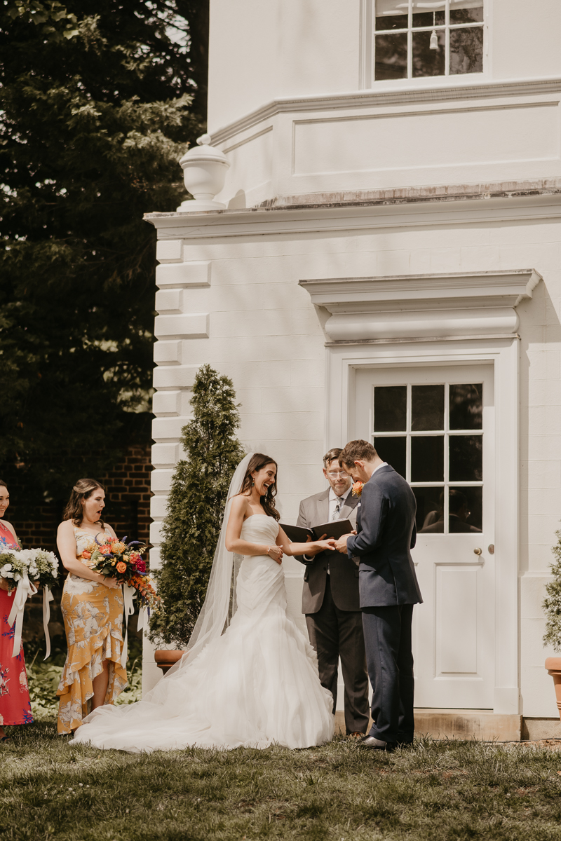 Amazing garden wedding ceremony at the William Paca House Wedding in Annapolis, Maryland by Britney Clause Photography