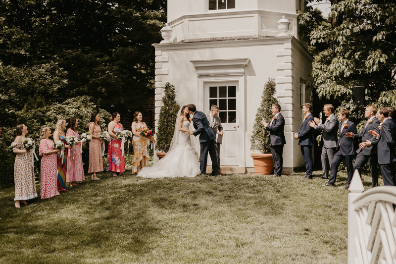 Amazing garden wedding ceremony at the William Paca House Wedding in Annapolis, Maryland by Britney Clause Photography