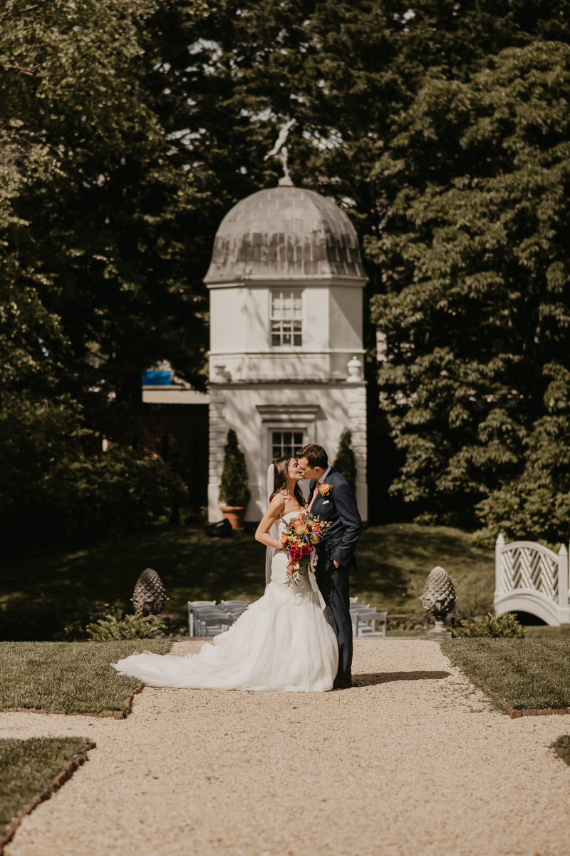 Stunning bride and groom wedding portraits at the William Paca House Wedding in Annapolis, Maryland by Britney Clause Photography