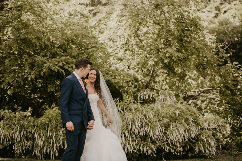 Stunning bride and groom wedding portraits at the William Paca House Wedding in Annapolis, Maryland by Britney Clause Photography