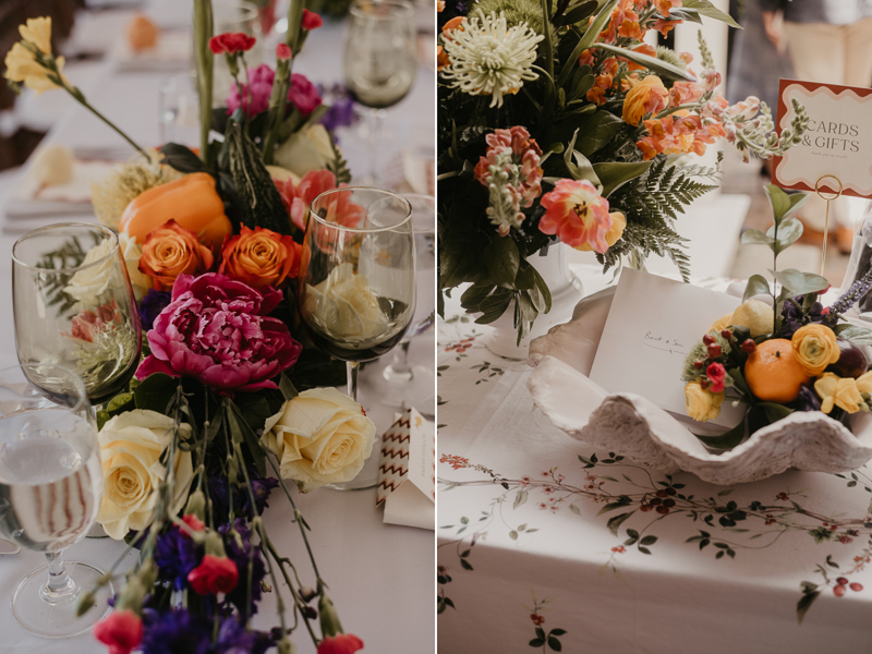 Gorgeous garden wedding reception decor at the William Paca House Wedding in Annapolis, Maryland by Britney Clause Photography