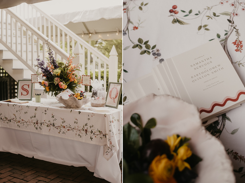 Gorgeous garden wedding reception decor at the William Paca House Wedding in Annapolis, Maryland by Britney Clause Photography