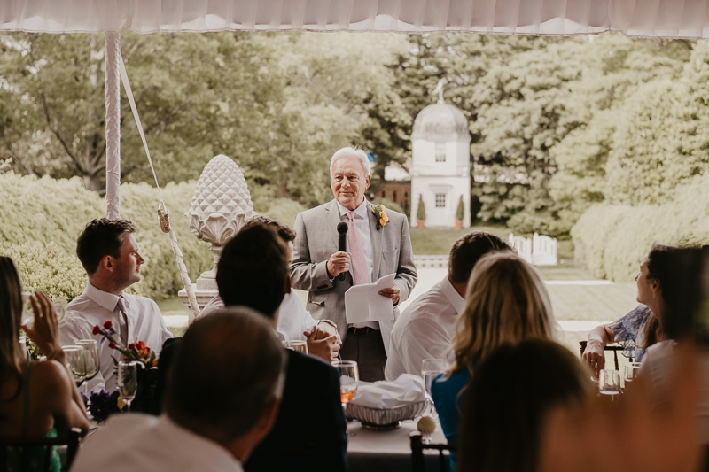 A stunning garden wedding reception at the William Paca House Wedding in Annapolis, Maryland by Britney Clause Photography