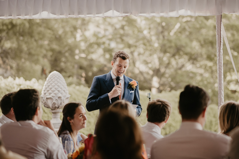 A stunning garden wedding reception at the William Paca House Wedding in Annapolis, Maryland by Britney Clause Photography