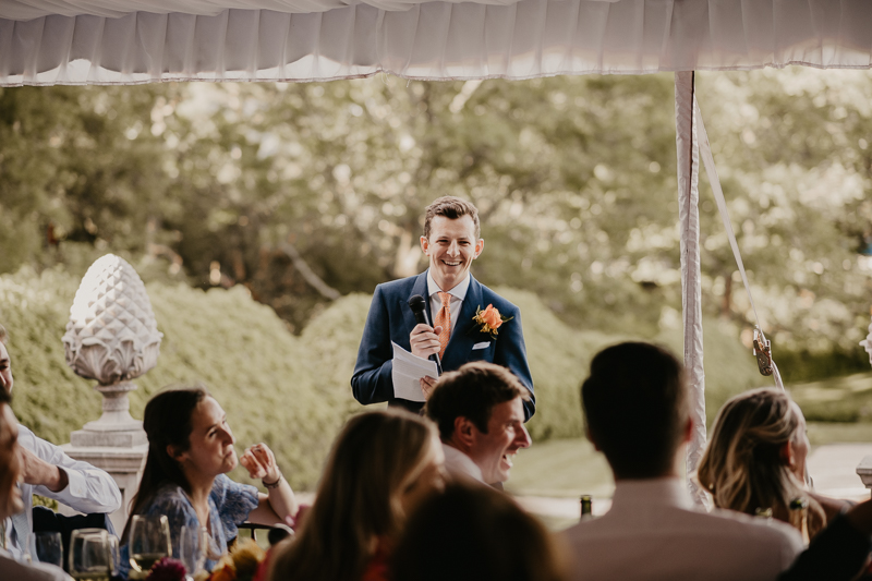 A stunning garden wedding reception at the William Paca House Wedding in Annapolis, Maryland by Britney Clause Photography