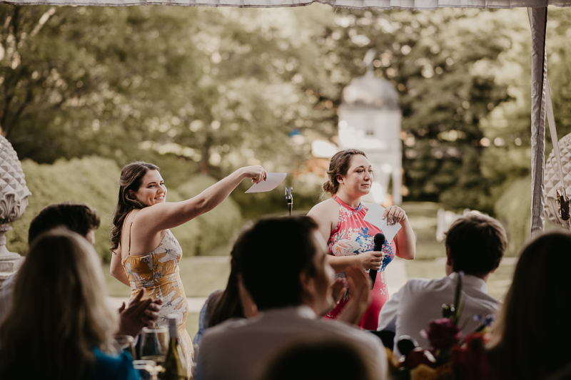 A stunning garden wedding reception at the William Paca House Wedding in Annapolis, Maryland by Britney Clause Photography