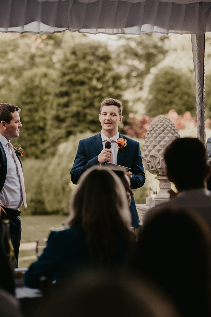 A stunning garden wedding reception at the William Paca House Wedding in Annapolis, Maryland by Britney Clause Photography