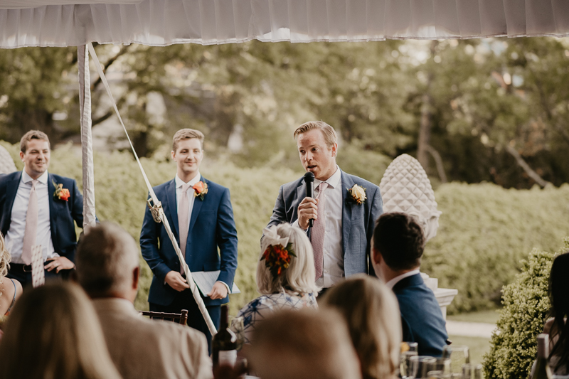 A stunning garden wedding reception at the William Paca House Wedding in Annapolis, Maryland by Britney Clause Photography