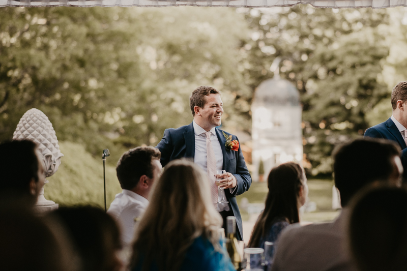 A stunning garden wedding reception at the William Paca House Wedding in Annapolis, Maryland by Britney Clause Photography