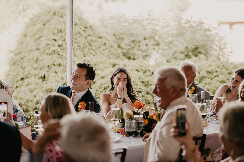 A stunning garden wedding reception at the William Paca House Wedding in Annapolis, Maryland by Britney Clause Photography