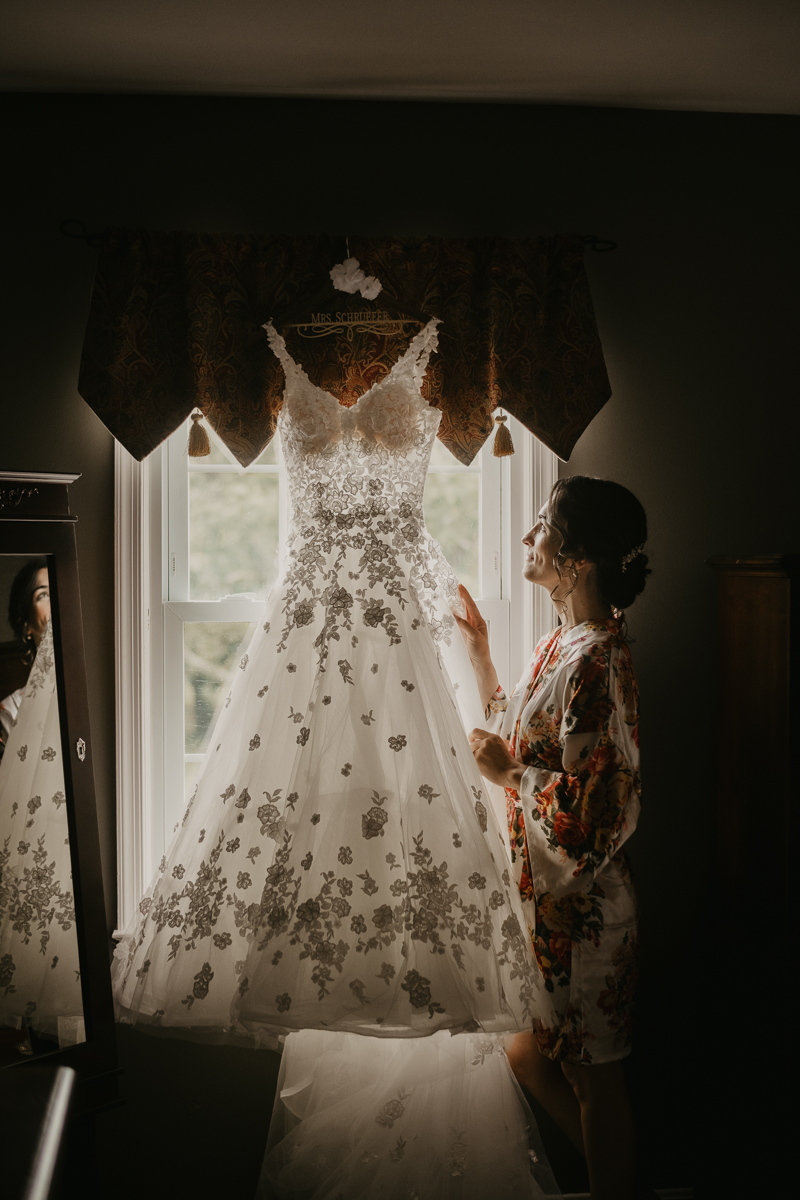 A stunning Essense of Australia wedding dress from The Bridal Boutique Columbia at a private residence for an Ellicott City, Maryland wedding by Britney Clause Photography