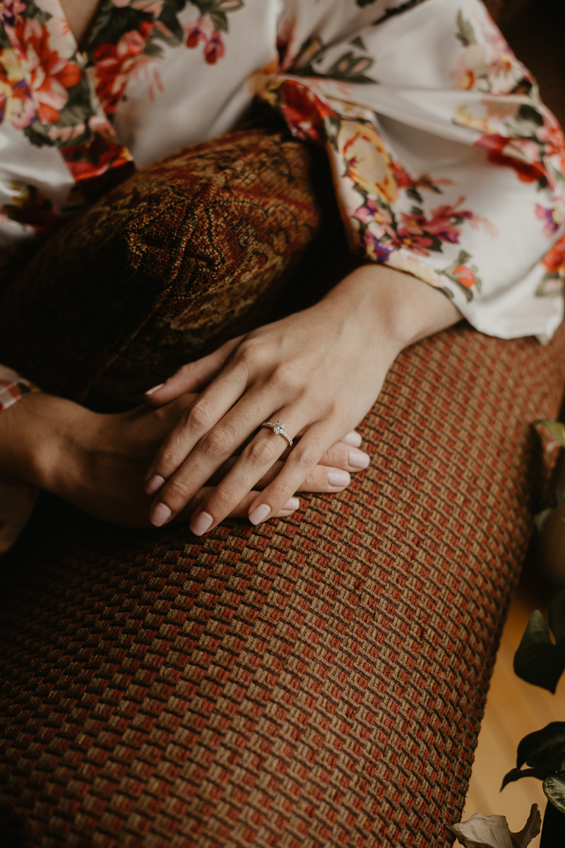 A bride getting ready at a private residence for an Ellicott City, Maryland wedding by Britney Clause Photography