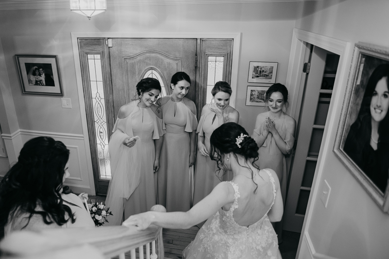 A bride getting ready at a private residence for an Ellicott City, Maryland wedding by Britney Clause Photography