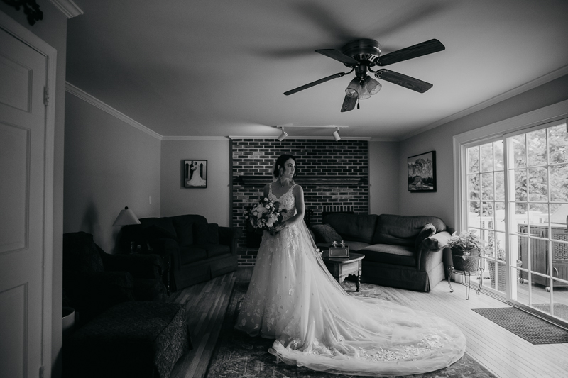 A bride getting ready at a private residence for an Ellicott City, Maryland wedding by Britney Clause Photography