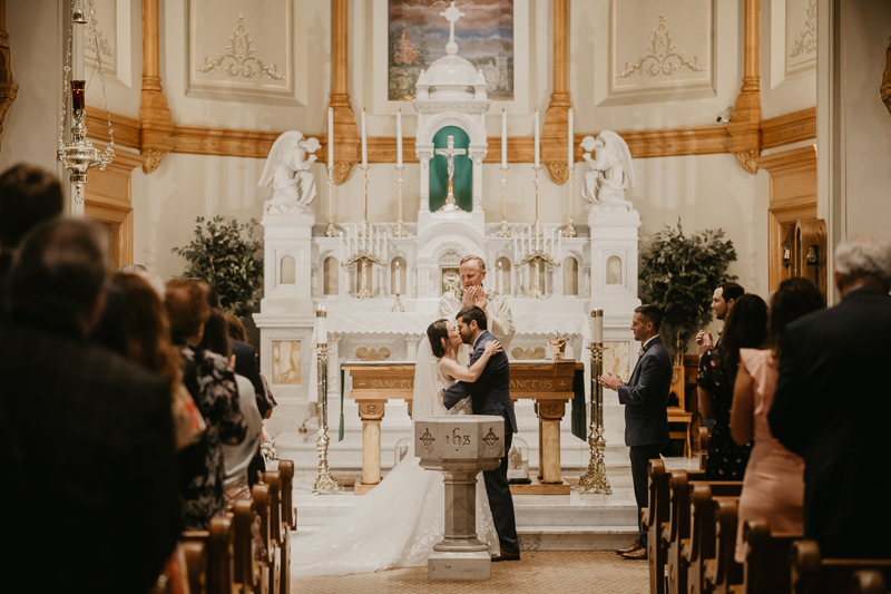 Amazing church ceremony at St. Augustine Church in Elkridge, Maryland by Britney Clause Photography