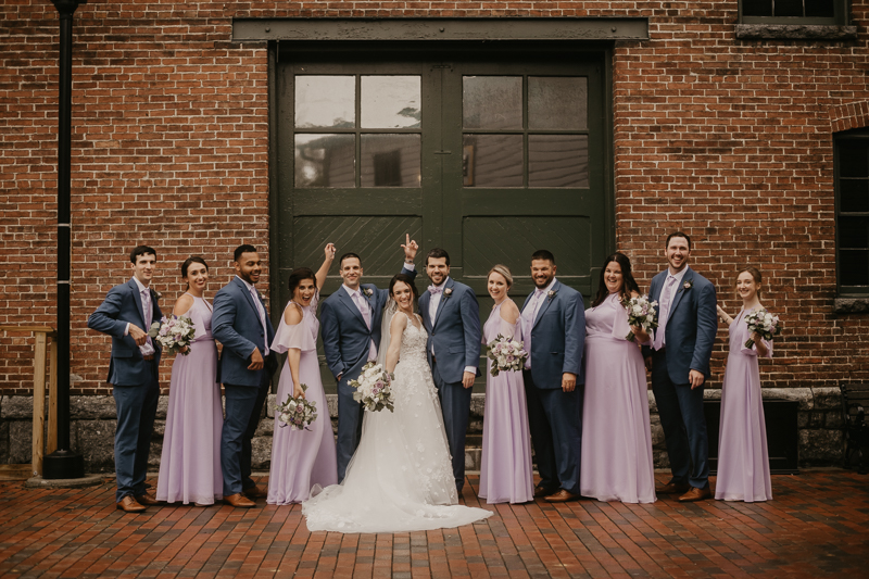 Beautiful bridal party portraits at Main Street Ballroom in Ellicott City, Maryland by Britney Clause Photography