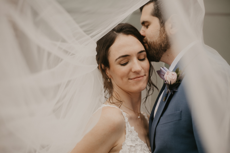 Stunning bride and groom wedding portraits at Main Street Ballroom in Ellicott City, Maryland by Britney Clause Photography