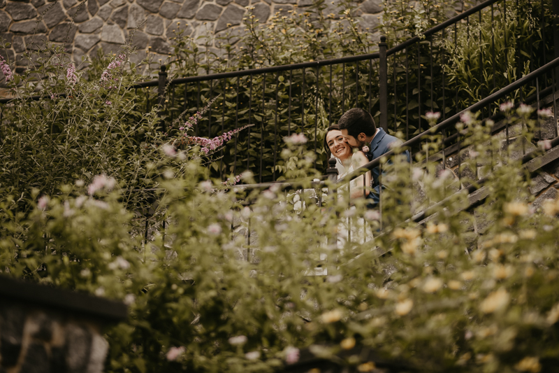 Stunning bride and groom wedding portraits at Main Street Ballroom in Ellicott City, Maryland by Britney Clause Photography