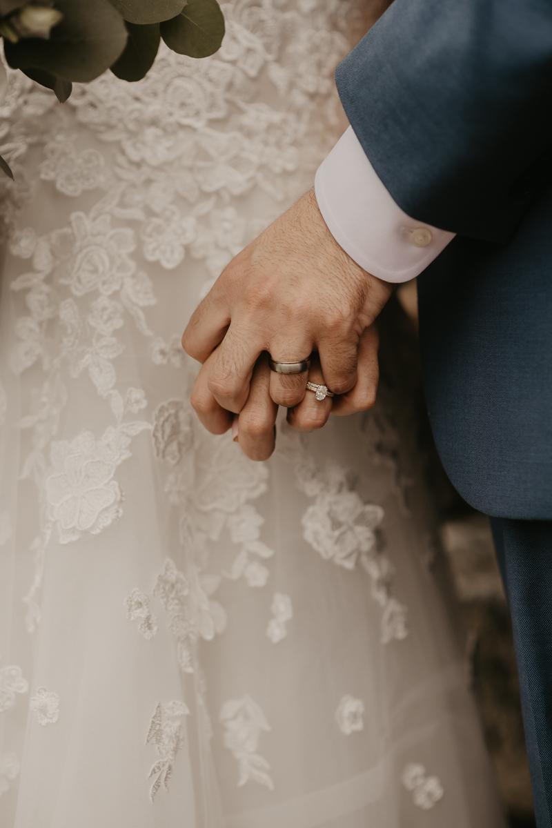 Stunning bride and groom wedding portraits at Main Street Ballroom in Ellicott City, Maryland by Britney Clause Photography