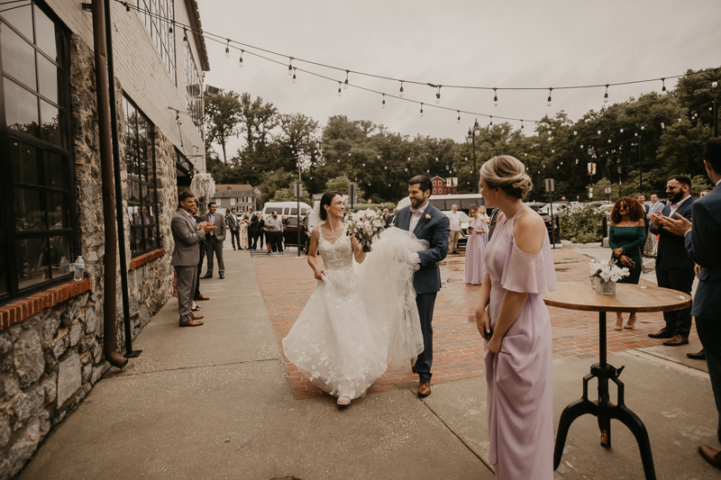 Stunning bride and groom wedding portraits at Main Street Ballroom in Ellicott City, Maryland by Britney Clause Photography