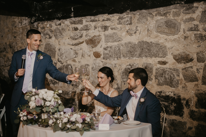 An exciting evening wedding reception by DJ Drew Albins from BMore for the Record at Main Street Ballroom in Ellicott City, Maryland by Britney Clause Photography