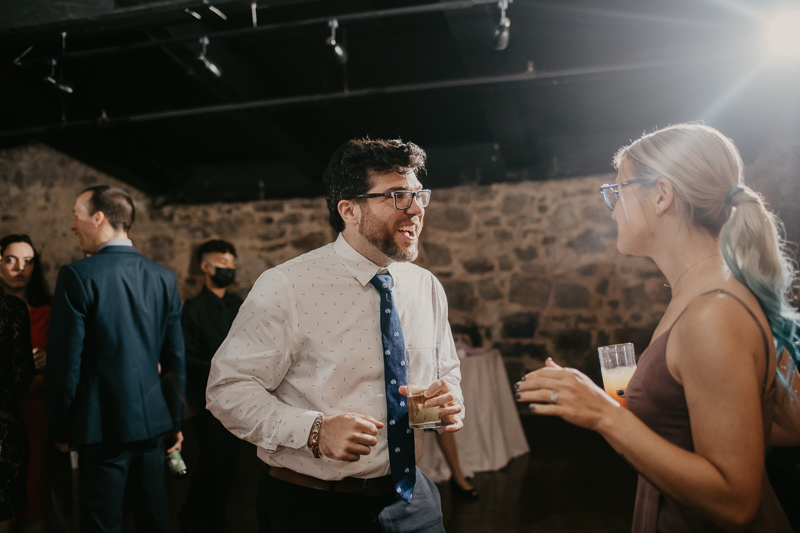 An exciting evening wedding reception by DJ Drew Albins from BMore for the Record at Main Street Ballroom in Ellicott City, Maryland by Britney Clause Photography