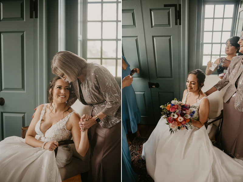 A bride getting ready at Dulany's Overlook in Frederick, Maryland by Britney Clause Photography
